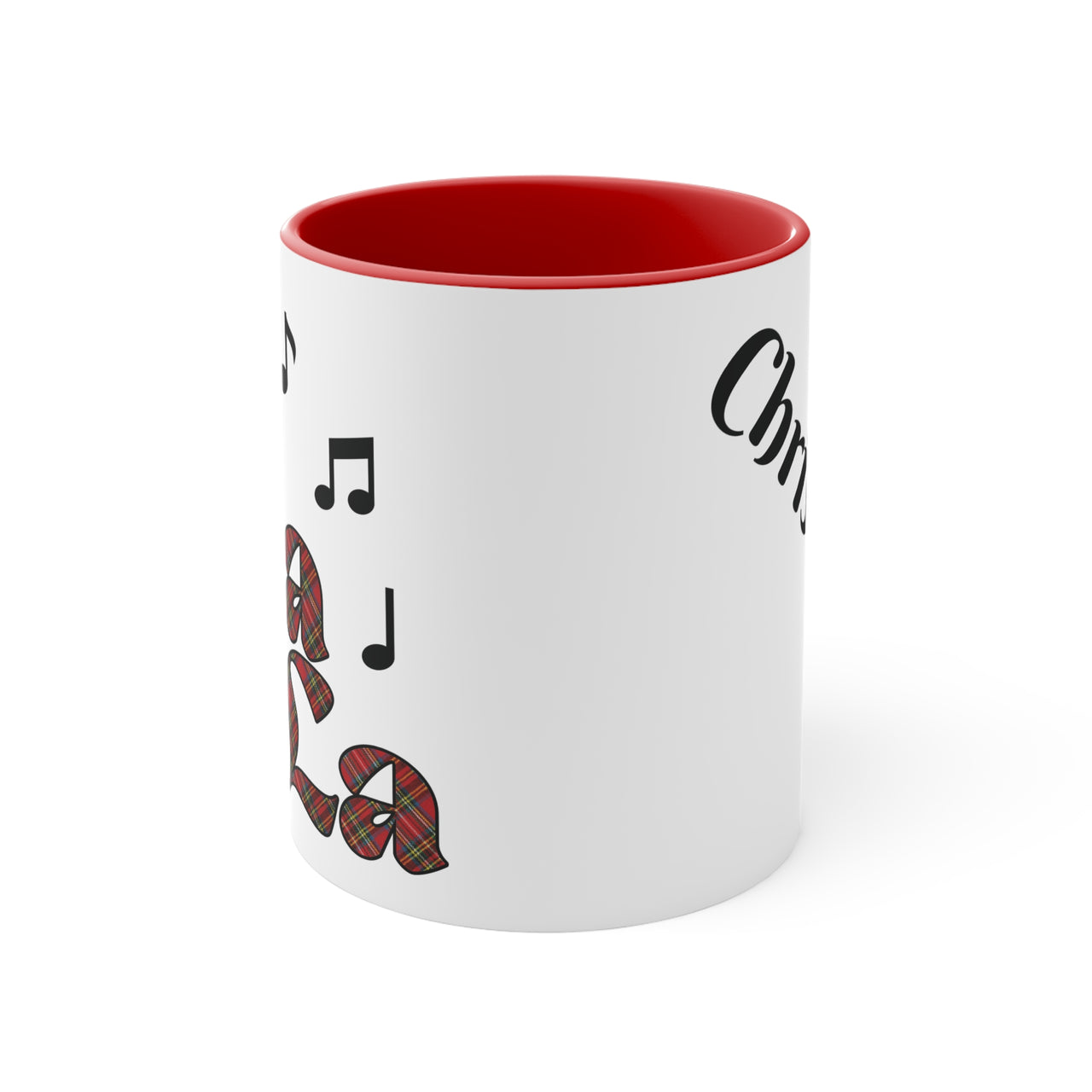 Personalized Holiday Music Mug Custom "Fa La La" Coffee Tea Accent Color Mug, Christmas Song Mug for Musician, Music Lover, Teacher