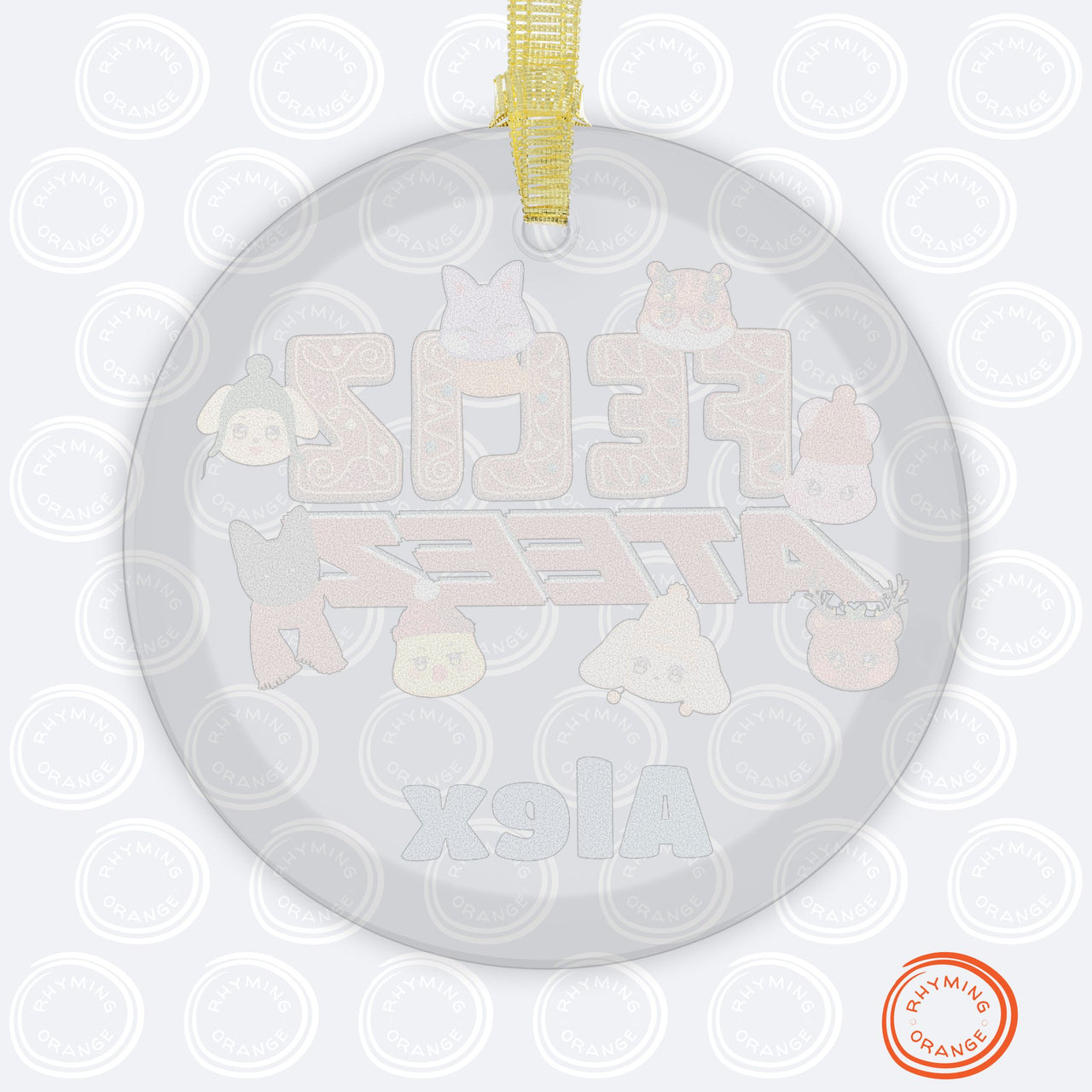 Personalized Ateez Glass Ornament, Custom Aniteez "Feliz Ateez" Holiday Christmas Tree Ornament