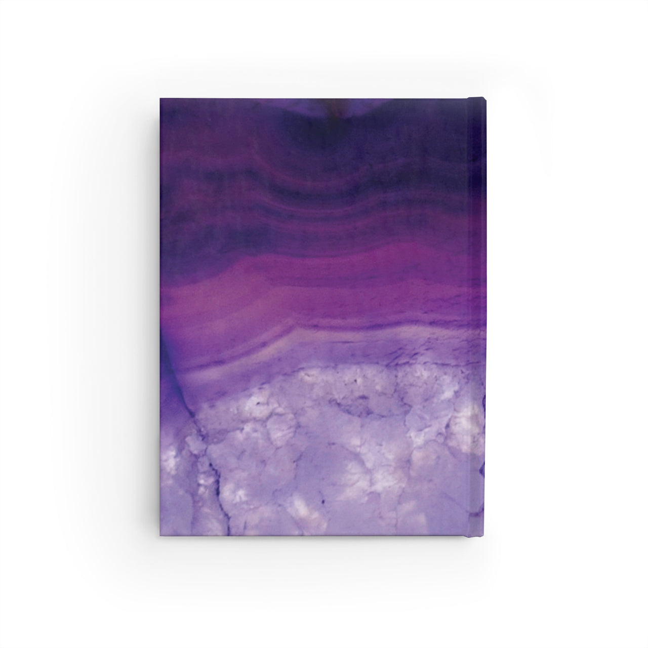 Purple Agate and Leather Name Plate All-Over-Print Hardcover Journal, Matte with Lined or Blank Pages, Luxury Look Printed Cover