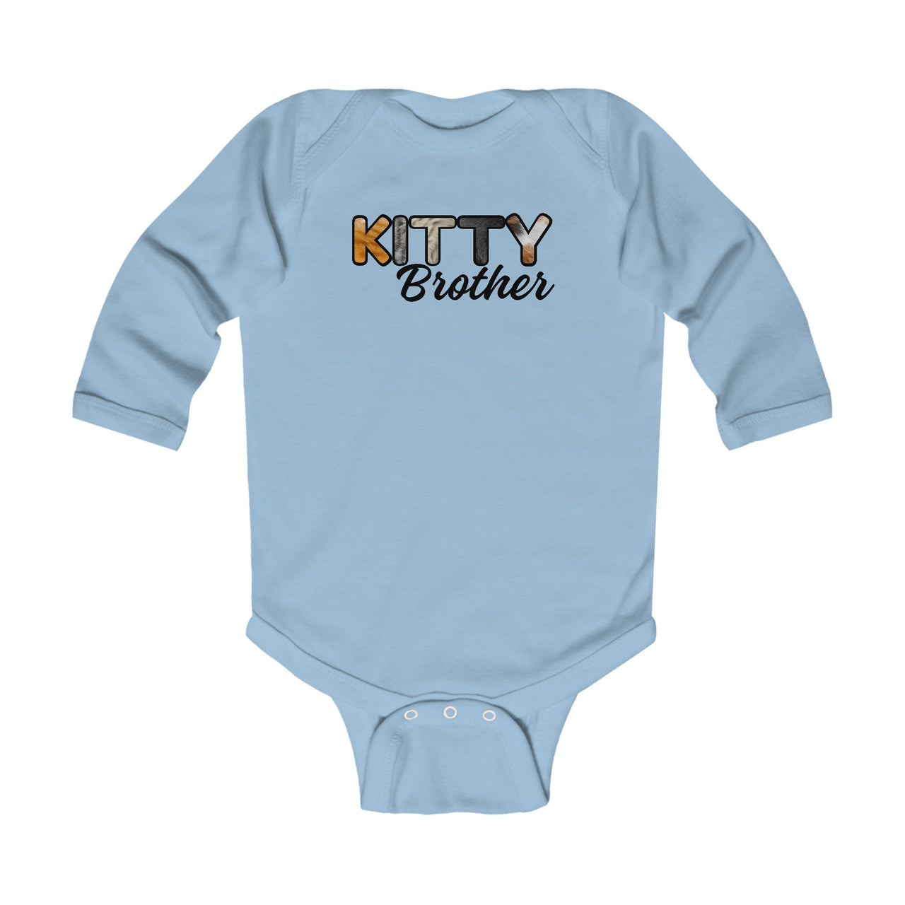 Cat Brother Infant Bodysuit, Long Sleeve Furry Letter Custom Onesie for Pet Sibling, Baby Shower Gift, New Mom Gift, Family Pajamas