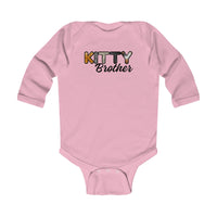 Thumbnail for Cat Brother Infant Bodysuit, Long Sleeve Furry Letter Custom Onesie for Pet Sibling, Baby Shower Gift, New Mom Gift, Family Pajamas