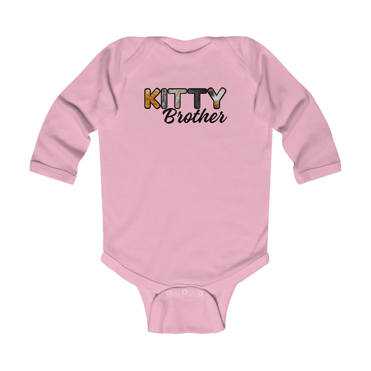 Cat Brother Infant Bodysuit, Long Sleeve Furry Letter Custom Onesie for Pet Sibling, Baby Shower Gift, New Mom Gift, Family Pajamas