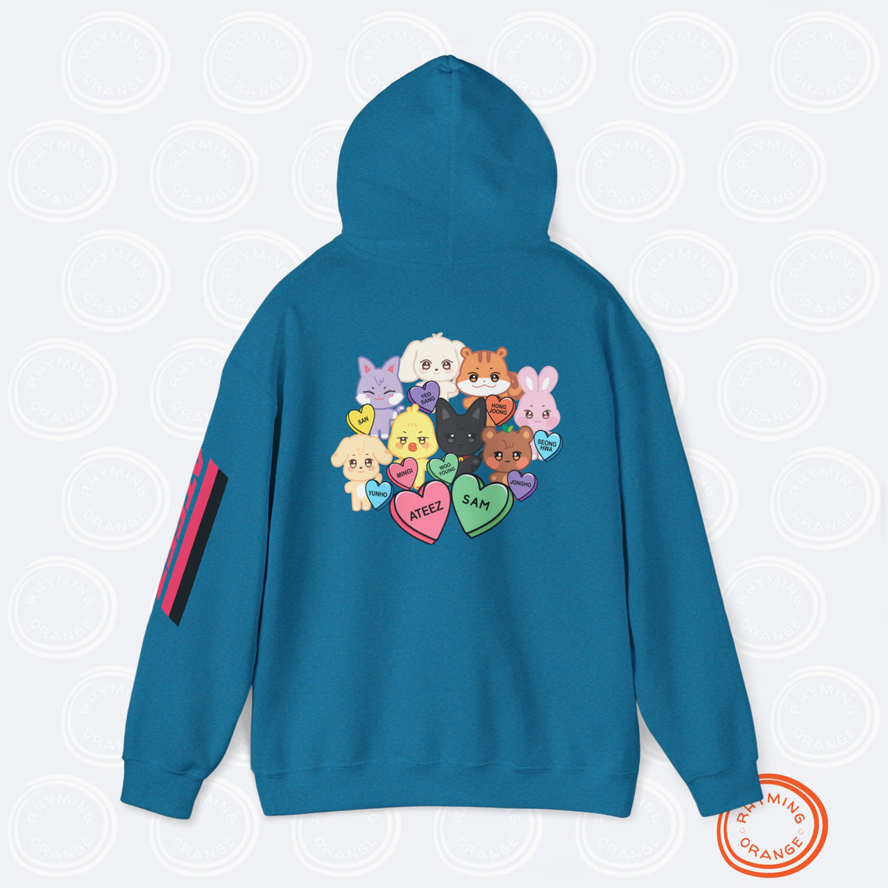 Personalized Aniteez Candy Hearts Hoodie, ATEEZ Custom Valentine's Unisex Sweatshirt, ATZ KPop Merch