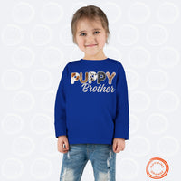 Thumbnail for Dog Brother Toddler Tee, Long Sleeve Furry Letter Custom Tshirt Pet Sibling, Puppy Surprise Birthday Holiday Kid Shirt, Family Pajamas