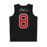 Thumbnail for Personalized Stray Kids DominATE Tour Basketball Jersey, All-Over-Print (AOP) SKZ Sleeveless Sports Shirt, Custom StrayKids Jersey