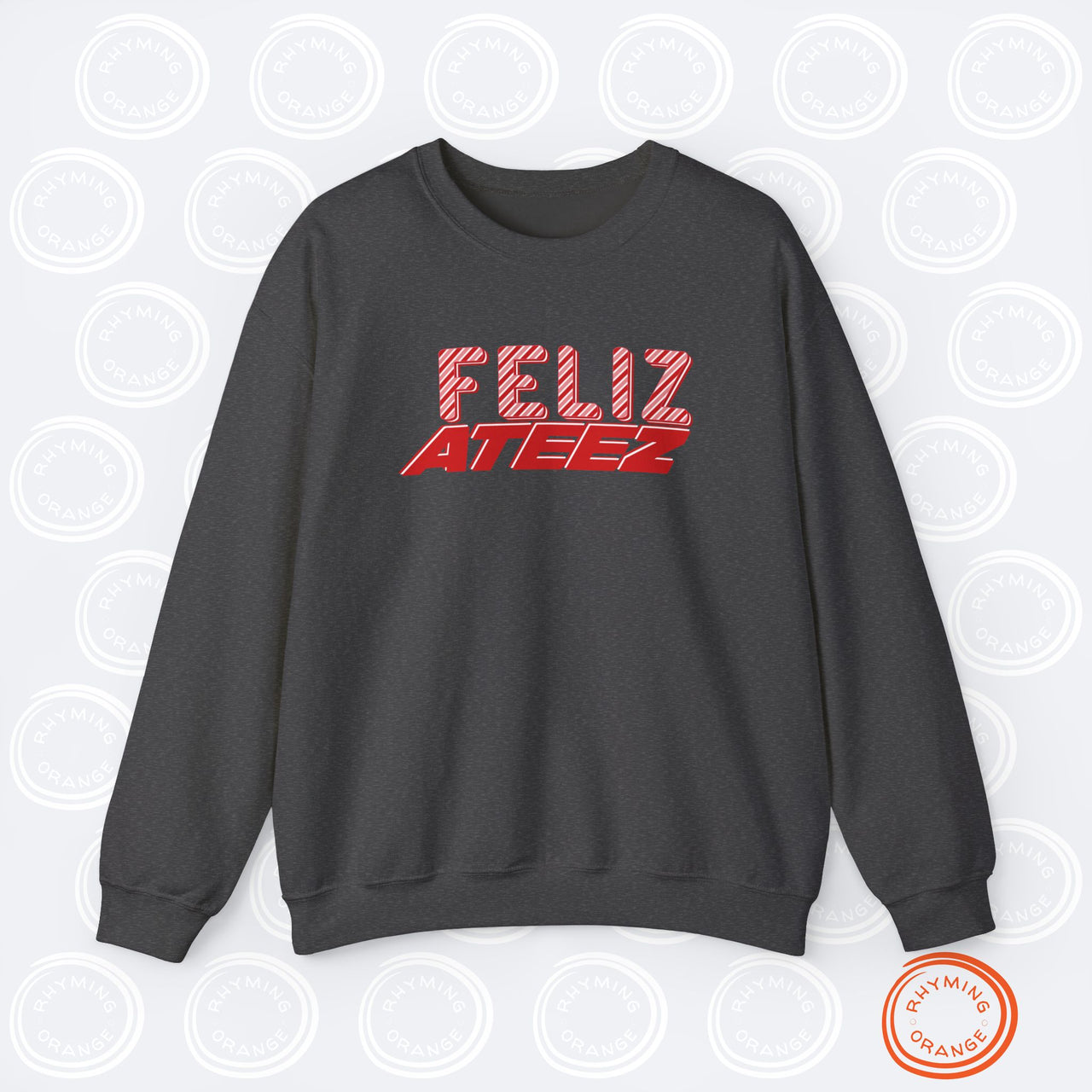 Ateez Holiday Sweatshirt, "Feliz Ateez" Christmas Unisex Sweatshirt