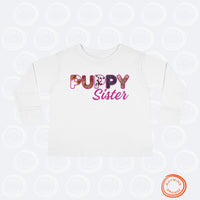 Thumbnail for Custom Toddler Tee for Dog Brother Sister, Long Sleeve Furry Letter Tshirt Pet Sibling, Birthday Baby Shower Gift, Mom Gift, Family Pajamas