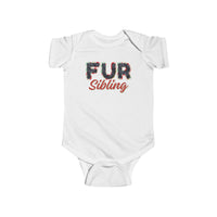 Thumbnail for Baby Announcement Bodysuit, Custom Holiday Stripes Shower Gift for Pet Owners, Dog Cat Sibling Furry Letters Infant Onesie, Expecting Mom