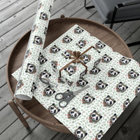 Thumbnail for Pandas and Pines Vintage Gift Wrapping Paper, Panda Bear Holiday Gift Wrap, Christmas Jungle Print Paper