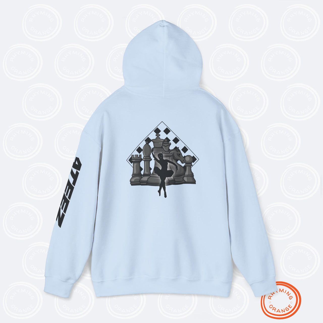 ATEEZ "Ice on My Teeth" Hoodie, Music Video-inspired Unisex Heavy Blend Hooded Sweatshirt, Atiny KPop Merch, Chess & Masked Ballerina Design