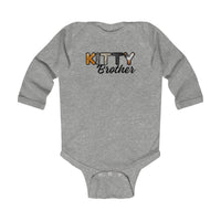 Thumbnail for Cat Brother Infant Bodysuit, Long Sleeve Furry Letter Custom Onesie for Pet Sibling, Baby Shower Gift, New Mom Gift, Family Pajamas