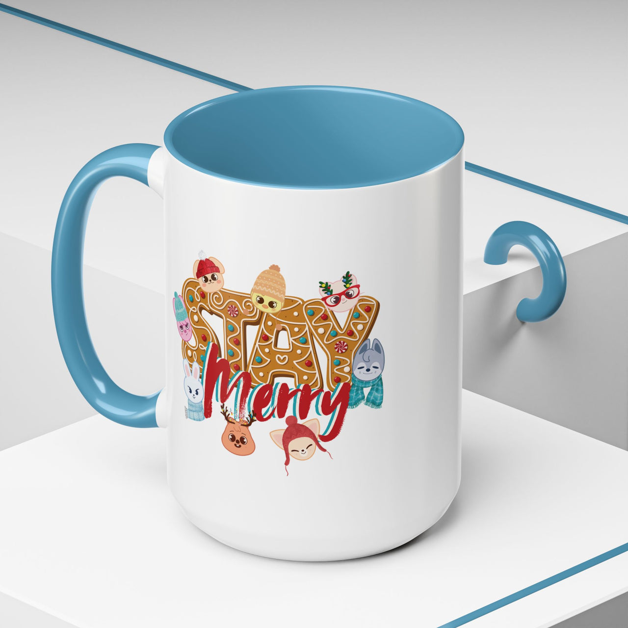 Stray Kids SKZoo Holiday Mug, 11oz 15oz STAY Merry Gingerbread Accent Mug, StrayKids Quokka Bbokari Bang Chan Lee Know Felix Changbin Merch