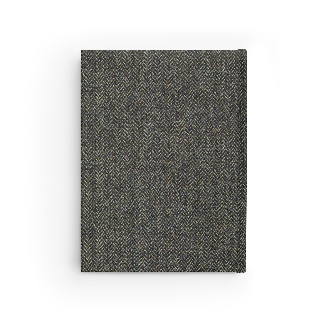 Tweed and Embossed Leather Patch All-Over-Print Hardcover Journal Matte with Lined or Blank Pages, Luxury Look Printed Cover