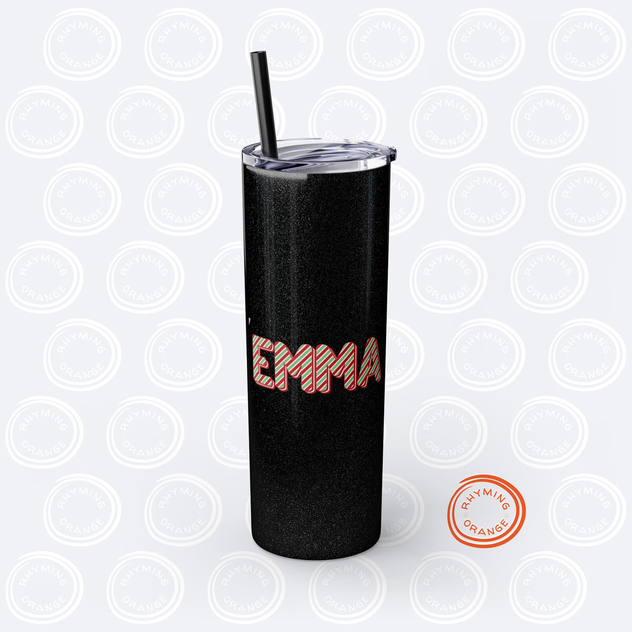 Personalized Ateez Holiday Insulated Tumbler, Custom "Feliz Ateez" Coffee Tea Skinny Tumbler with Straws, KPop Christmas Atiny Fan Merch