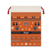 Thumbnail for Personalized Auburn University Tigers Inspired Sweater Print Orange Giant Santa Sack Gift Bag