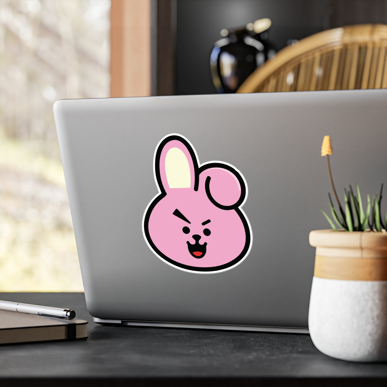 BTS Cooky BT21 Vinyl Kiss-Cut Decals, 3" & 6" BT21 Jungkook Character Stickers