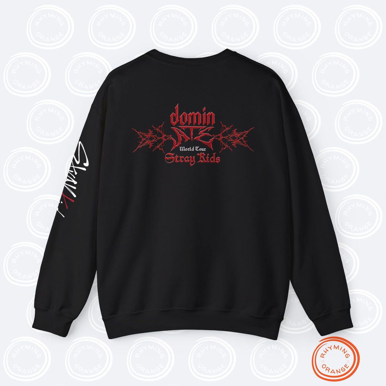 Stray Kids DominATE World Tour Sweatshirt, Unisex SKZ Merch with Front Back Sleeve Print, SKZ BangChan Felix Hyunjin Changbin KPop Shirt