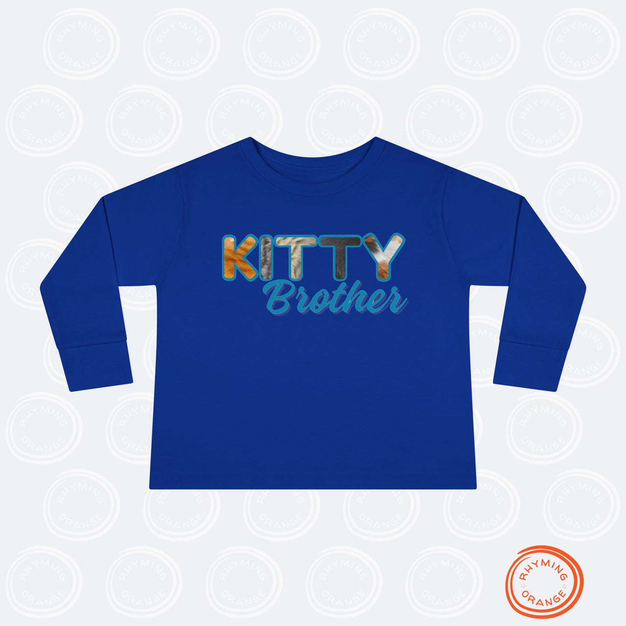 Custom Toddler Tee for Cat Brother or Sister, Long Sleeve Furry Letter Pet Sibling, Birthday Baby Shower Gift, Mom Gift, Family Pajamas