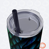 Thumbnail for Personalized Dragon Scales Skinny Tumbler with Straw, Custom 20oz Stainless Steel Insulated Fantasy Sublimation Tumbler, Gamer Gift Him Her