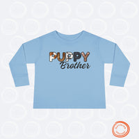 Thumbnail for Dog Brother Toddler Tee, Long Sleeve Furry Letter Custom Tshirt Pet Sibling, Puppy Surprise Birthday Holiday Kid Shirt, Family Pajamas