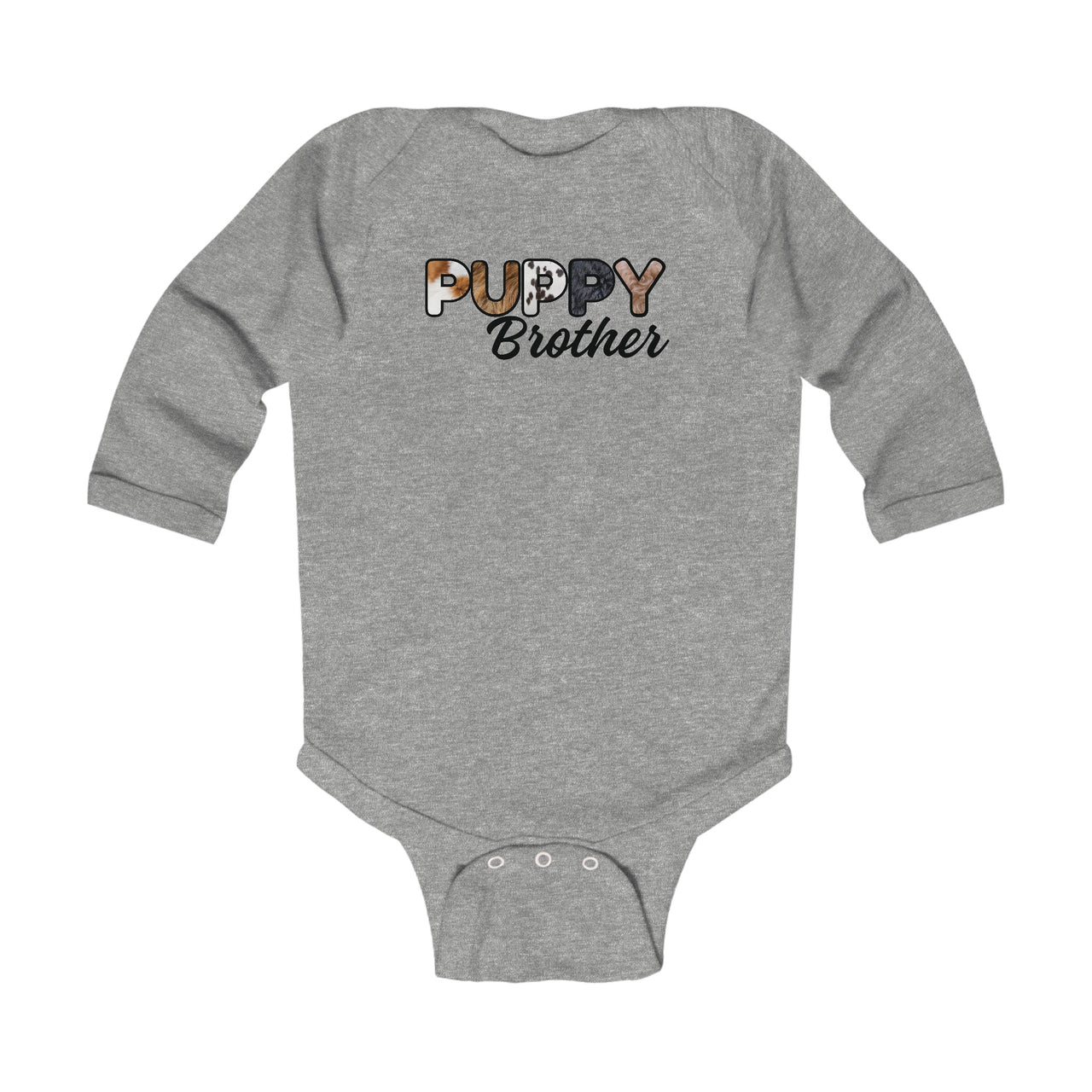 Dog Brother Custom Bodysuit, Furry Letter Long Sleeve Infant Onesie for Pet Sibling, Baby Shower Gift,  Expecting Mom Gift, Family Pajamas