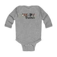 Thumbnail for Dog Brother Custom Bodysuit, Furry Letter Long Sleeve Infant Onesie for Pet Sibling, Baby Shower Gift,  Expecting Mom Gift, Family Pajamas