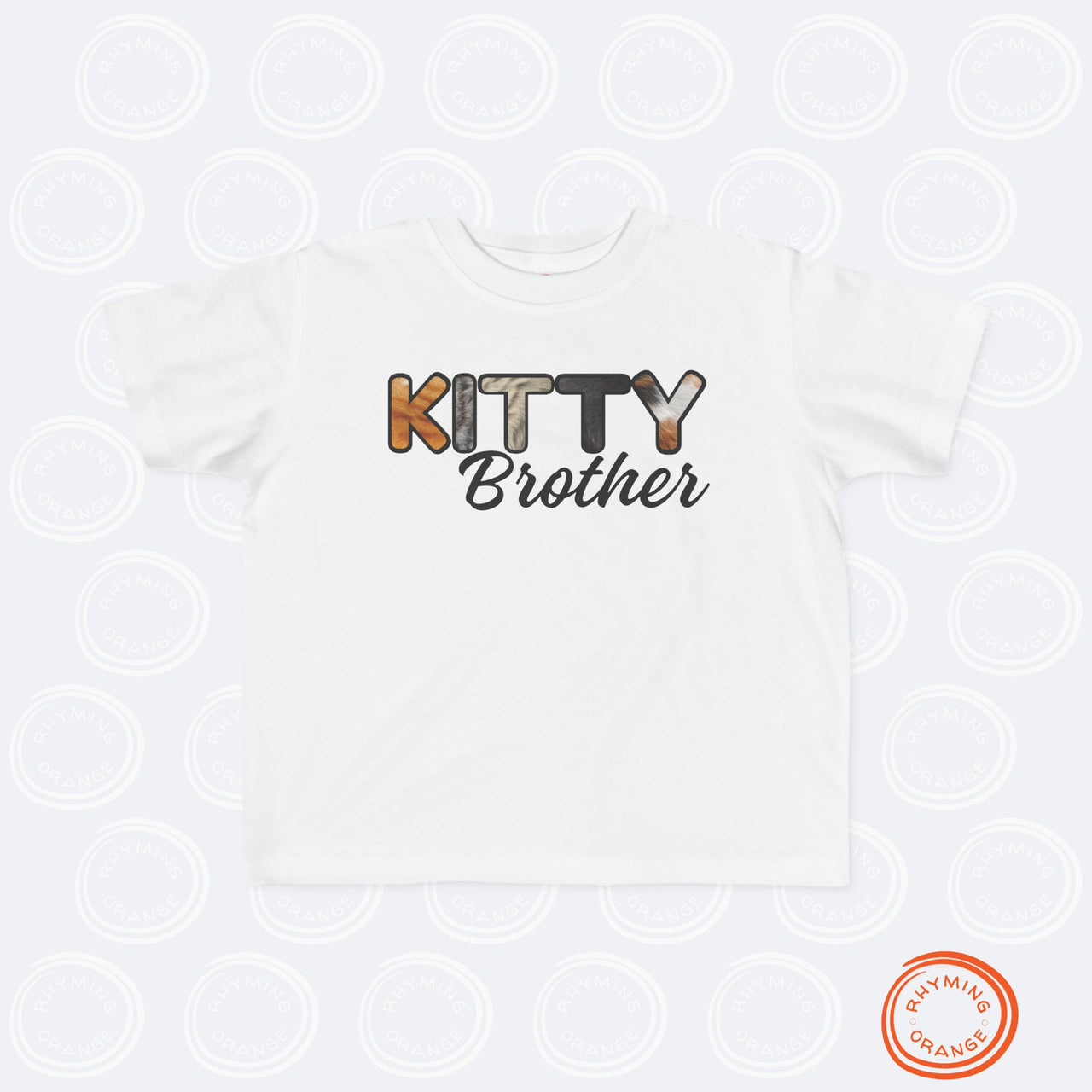 Cat Brother Toddler Tee, Furry Letter Custom Tshirt Pet Sibling, Birthday or Baby Shower Gift, Kid Gift, Boy Cat Shirt, Family Pajamas