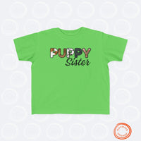 Thumbnail for Dog Sister Toddler Tee, Furry Letter Custom Tshirt Pet Sibling, Birthday or Baby Shower Gift, Girl Dog Shirt, Kid Dog Shirt, Family Pajamas