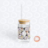 Thumbnail for Custom Aniteez Letters Sipper Glass, Ateez Personalized 16oz Covered Glass with Bamboo Lid and Straw