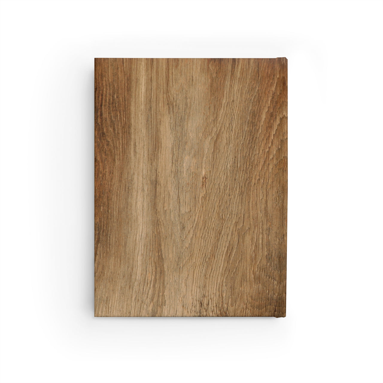 Wood and Leather Name Plate All-Over-Print Hardcover Journal Matte with Lined or Blank Pages, Luxury Look Printed Cover