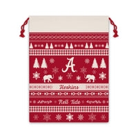 Thumbnail for Personalized Roll Tide Bama Christmas Sweater Santa Sack Gift Bag, Alabama Holiday Gift Wrap