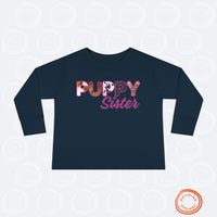 Thumbnail for Custom Toddler Tee for Dog Brother Sister, Long Sleeve Furry Letter Tshirt Pet Sibling, Birthday Baby Shower Gift, Mom Gift, Family Pajamas