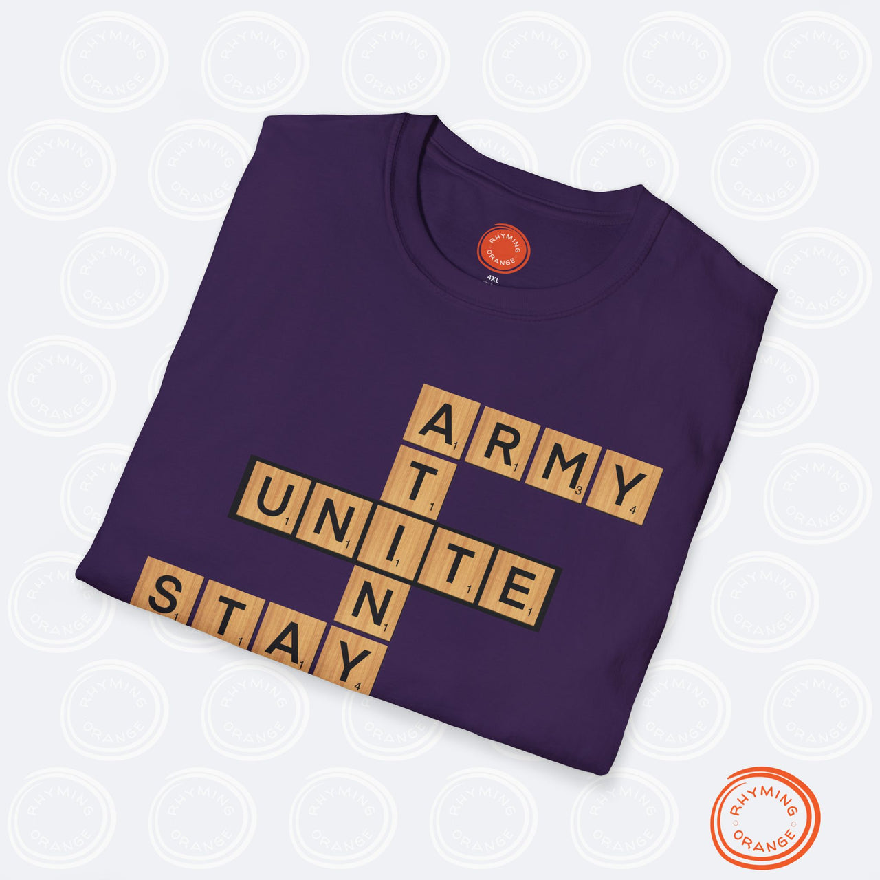 KPop Fans UNITE Tee, STAY Atiny Army Letter Tiles SoftStyle T-shirt, Stray Kids Ateez BTS Game Fan Merch - Bright Colors