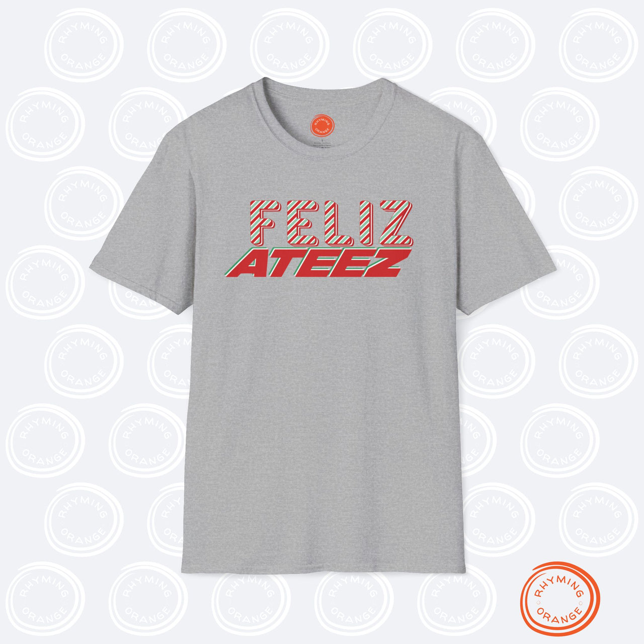 Ateez Holiday Tee, "Feliz Ateez" Christmas Softstyle Unisex Tshirt