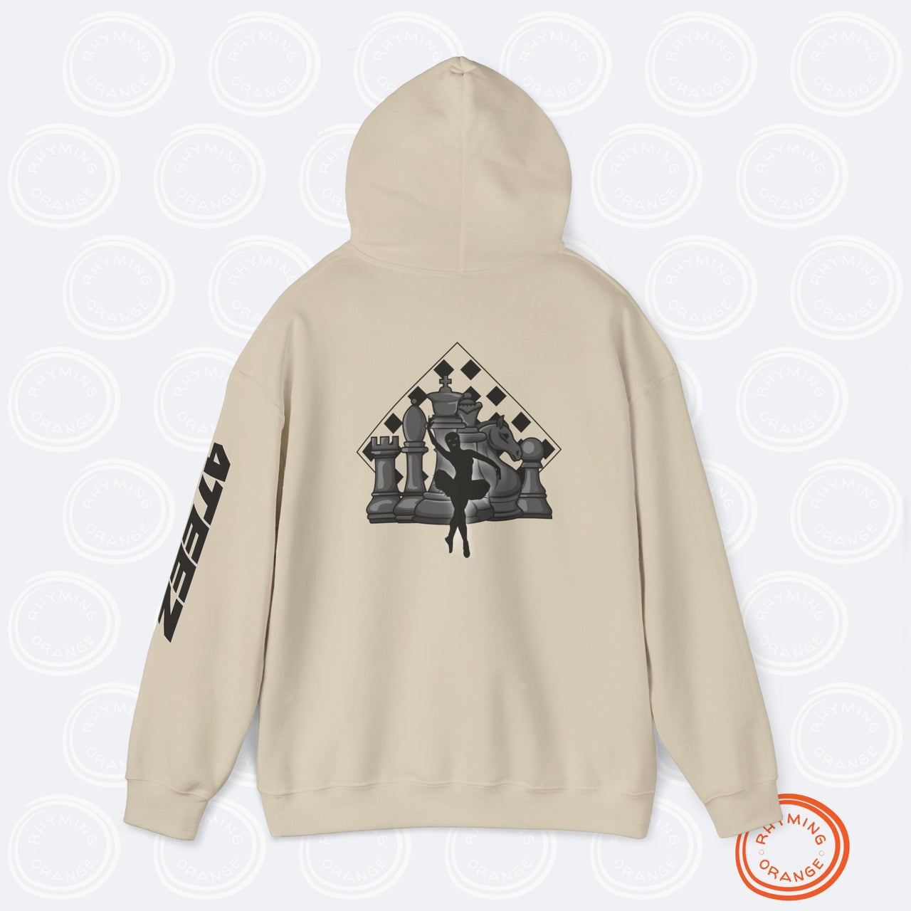 ATEEZ "Ice on My Teeth" Hoodie, Music Video-inspired Unisex Heavy Blend Hooded Sweatshirt, Atiny KPop Merch, Chess & Masked Ballerina Design