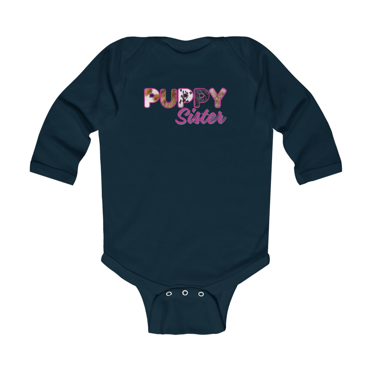 Custom Long Sleeve Bodysuit for Dog Brother or Sister, Furry Letter Infant Onesie for Pet Sibling, Baby Shower Gift, New Baby Gift, Mom Gift