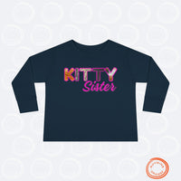 Thumbnail for Custom Toddler Tee for Cat Brother or Sister, Long Sleeve Furry Letter Pet Sibling, Birthday Baby Shower Gift, Mom Gift, Family Pajamas