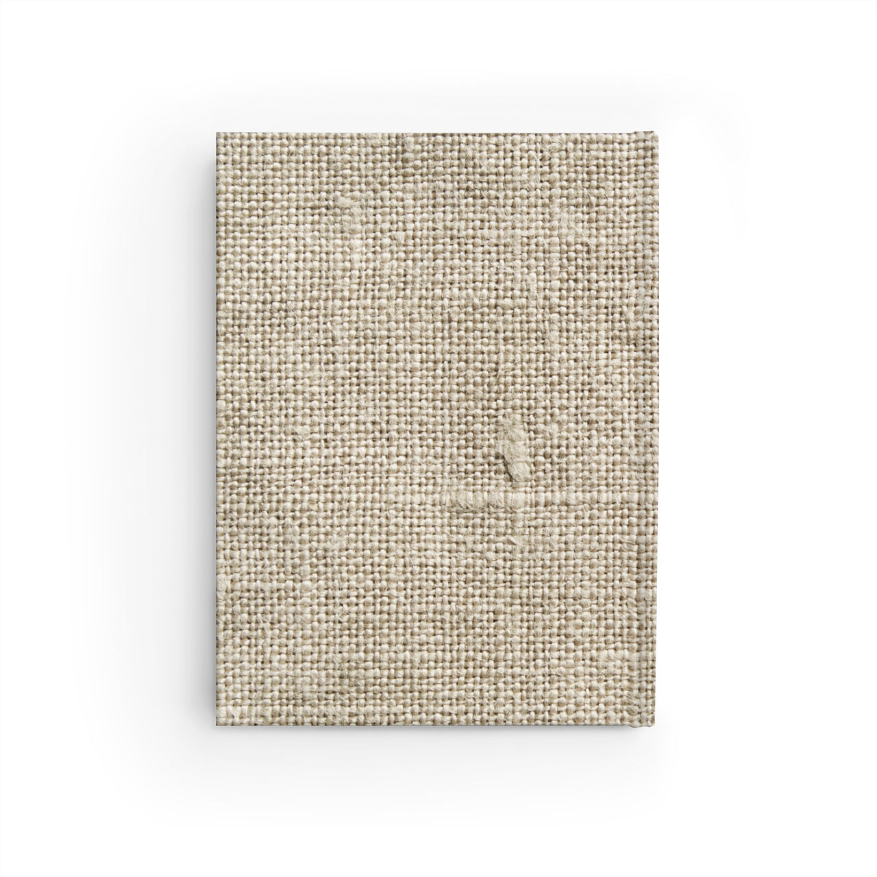 Natural Linen and Leather Name Plate All-Over-Print Hardcover Journal, Matte with Lined or Blank Pages, Luxury Printed Cover