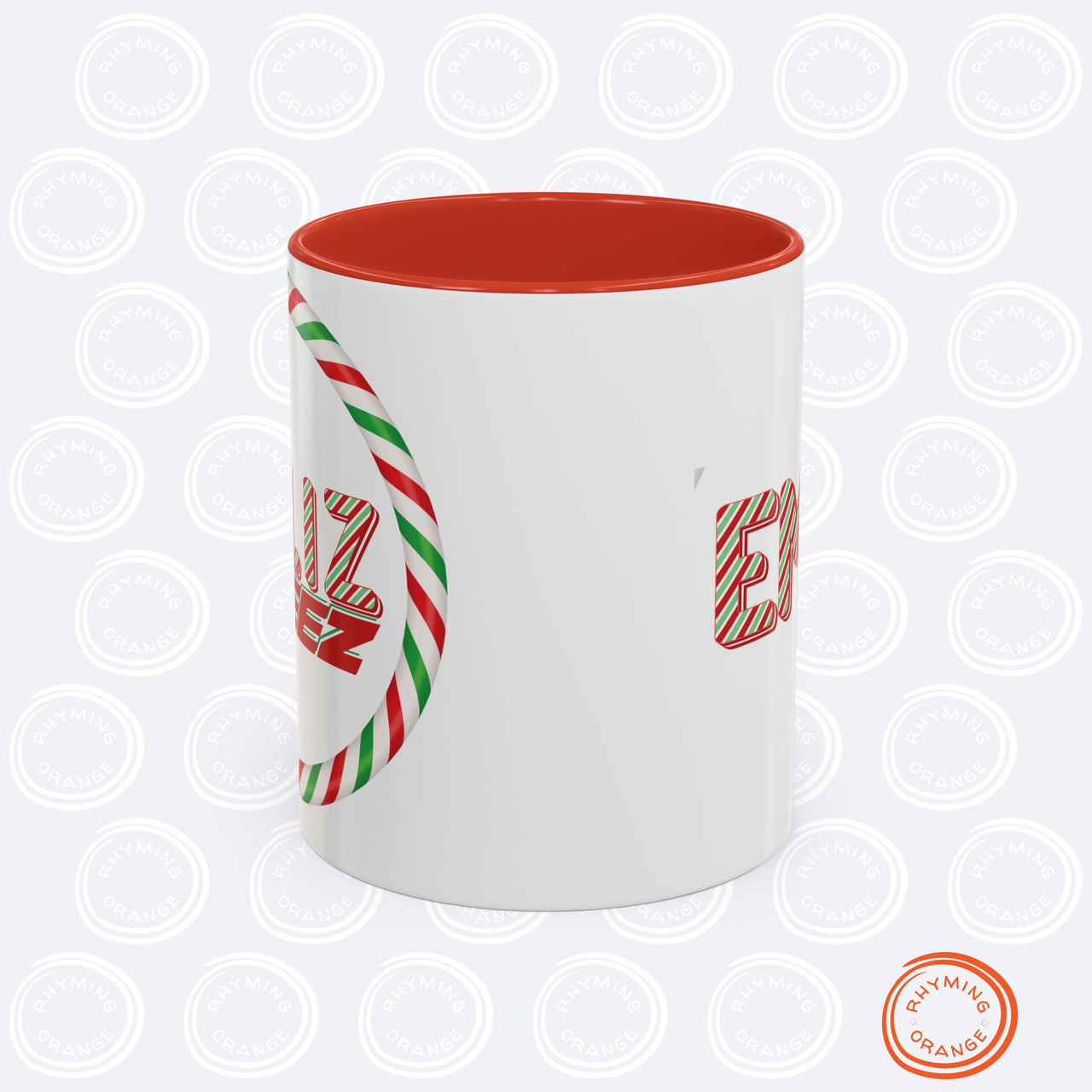 Personalized Ateez Holiday Coffee Mug, Custom "Feliz Ateez" Ceramic Red Accent Tea Mug 11, and 15oz options, KPop Christmas Atiny Fan Merch