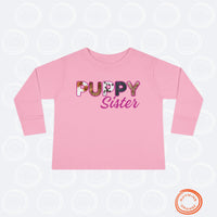 Thumbnail for Custom Toddler Tee for Dog Brother Sister, Long Sleeve Furry Letter Tshirt Pet Sibling, Birthday Baby Shower Gift, Mom Gift, Family Pajamas