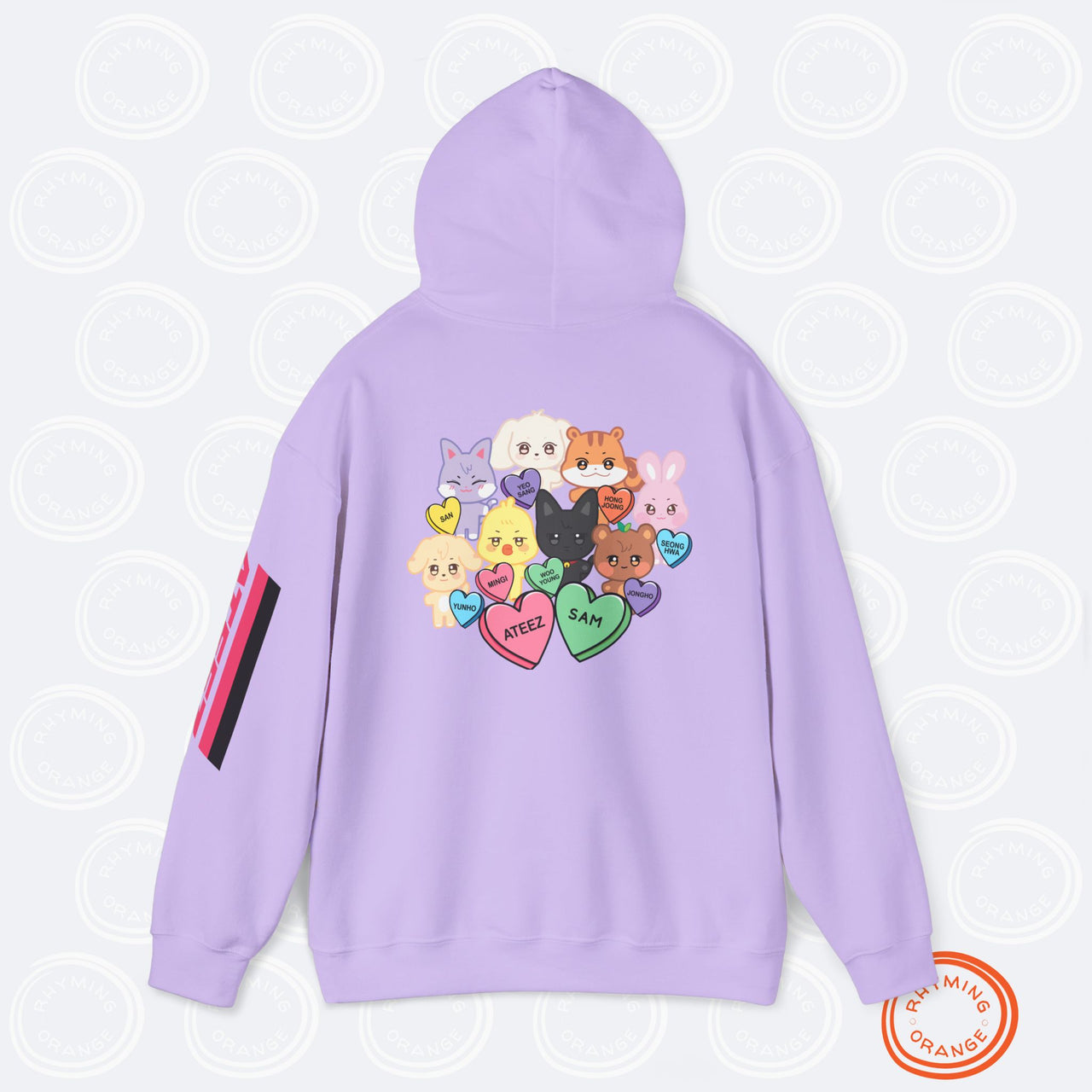 Personalized Aniteez Candy Hearts Hoodie, ATEEZ Custom Valentine's Unisex Sweatshirt, ATZ KPop Merch