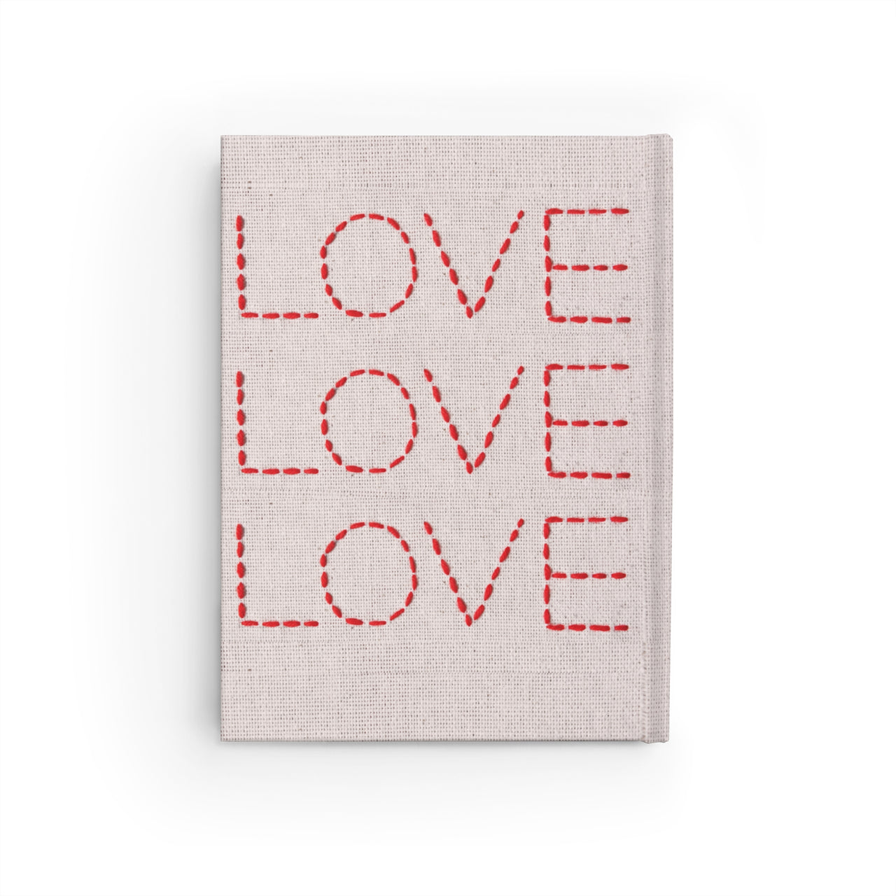 LOVE Embroidered and Leather Name Plate All-Over-Print Hardcover Journal, Matte with Lined or Blank Pages, Luxury Look Printed Cover