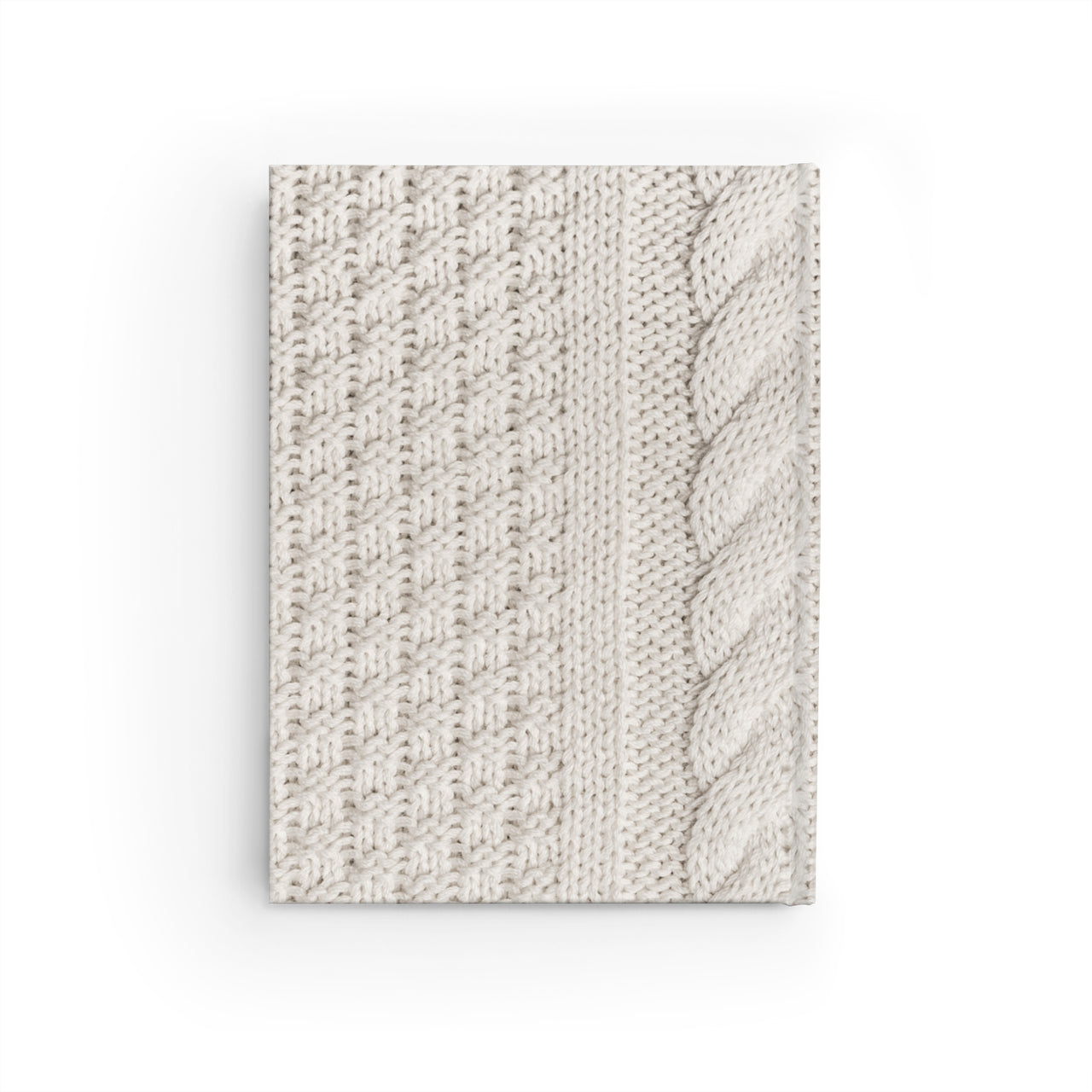 Cream Diamond Sweater and Leather Name Plate All-Over-Print Hardcover Journal, Matte with Lined or Blank Pages, Luxury Look Printed Cover