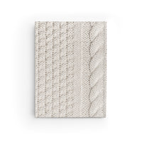 Thumbnail for Cream Diamond Sweater and Leather Name Plate All-Over-Print Hardcover Journal, Matte with Lined or Blank Pages, Luxury Look Printed Cover