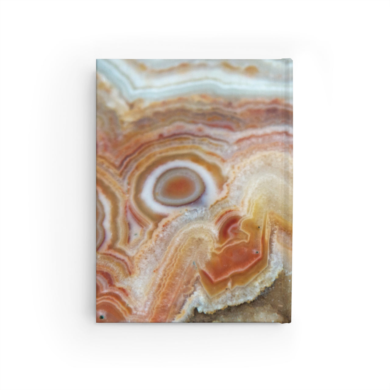 Agate and Leather Name Plate All-Over-Print Hardcover Journal, Matte with Lined or Blank Pages, Luxury Look Printed Cover