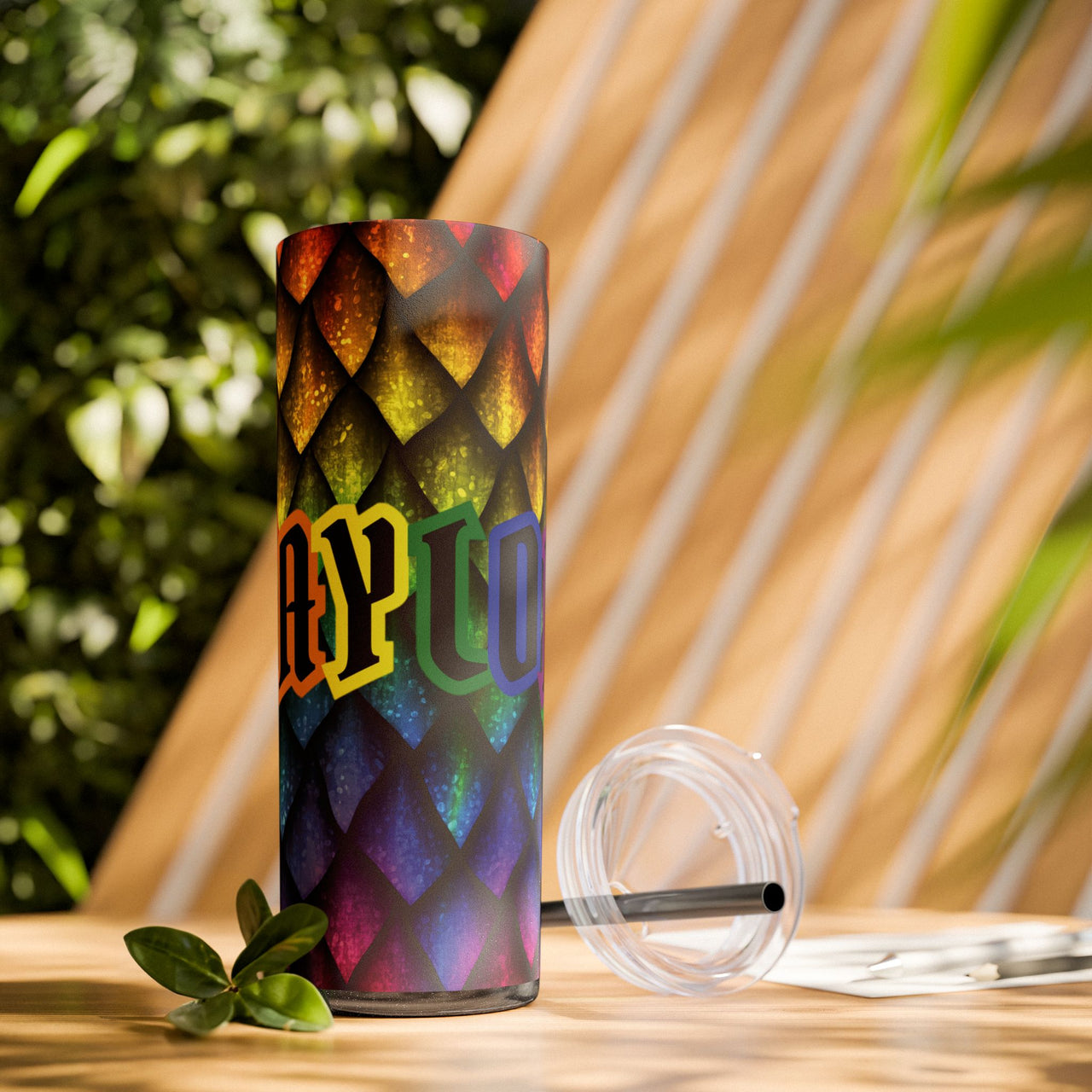 Personalized Dragon Scales Skinny Tumbler with Straw, Custom 20oz Stainless Steel Insulated Fantasy Sublimation Tumbler, Gamer Gift Him Her