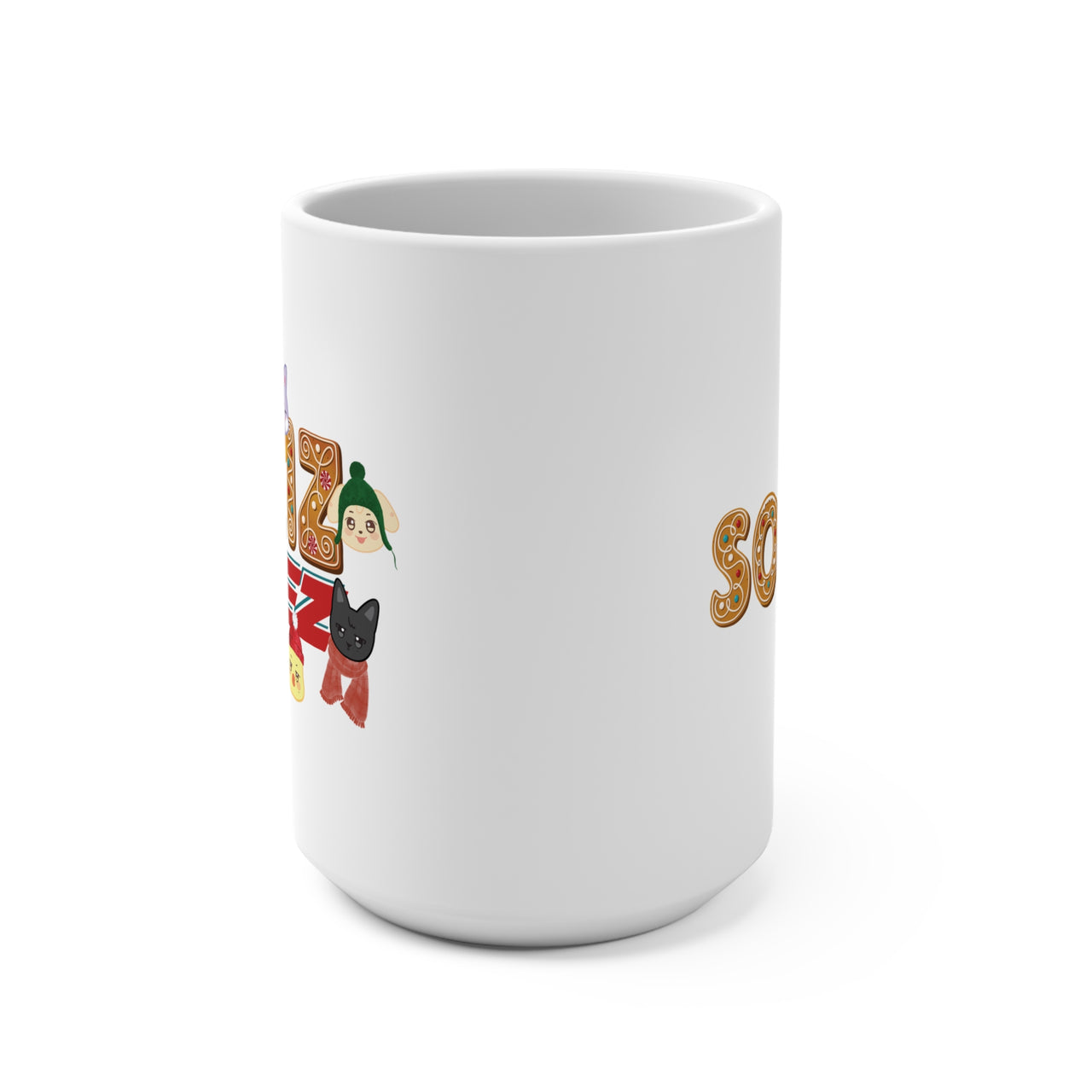 Personalized Feliz Ateez Holiday Mug, Custom 15oz Ceramic Aniteez Gingerbread Mug