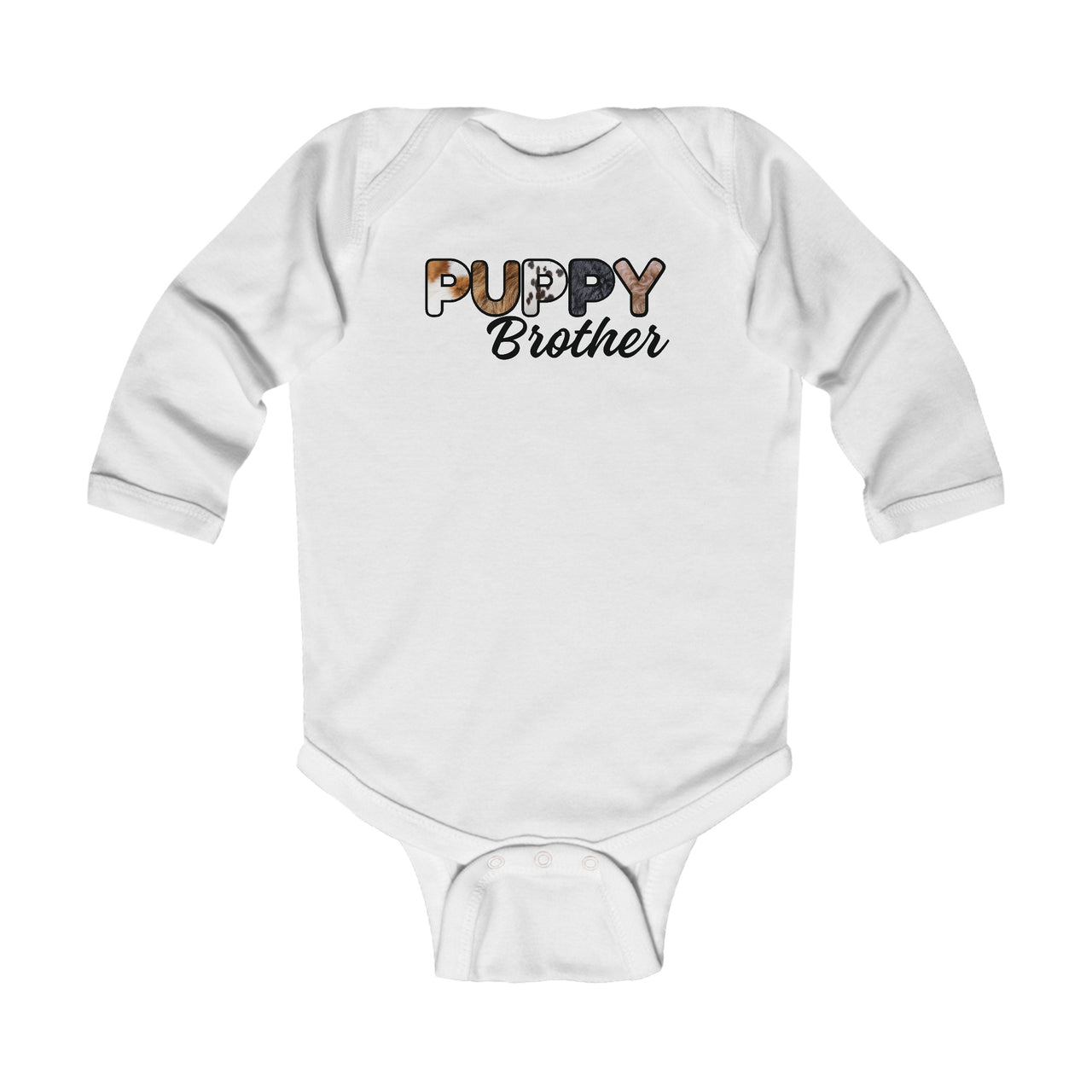 Dog Brother Custom Bodysuit, Furry Letter Long Sleeve Infant Onesie for Pet Sibling, Baby Shower Gift,  Expecting Mom Gift, Family Pajamas