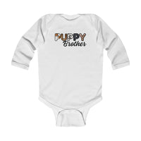 Thumbnail for Dog Brother Custom Bodysuit, Furry Letter Long Sleeve Infant Onesie for Pet Sibling, Baby Shower Gift,  Expecting Mom Gift, Family Pajamas