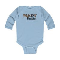 Thumbnail for Dog Brother Custom Bodysuit, Furry Letter Long Sleeve Infant Onesie for Pet Sibling, Baby Shower Gift,  Expecting Mom Gift, Family Pajamas